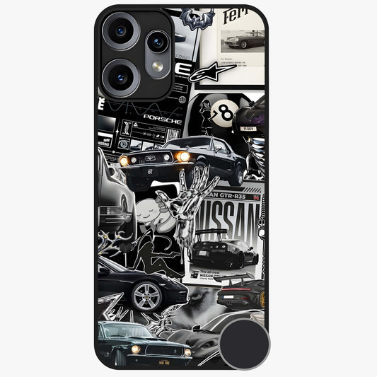 Aesthetic Dark Love Glass Case showing flat back view with dark romantic artwork and glossy glass finish.