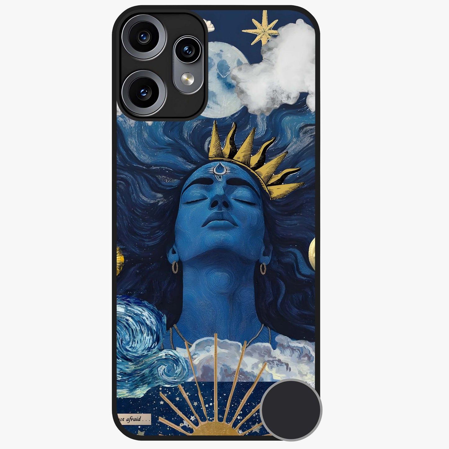 Aesthetic Lord Shiva Glass Case showing flat back view with divine Shiva artwork and glossy glass finish.