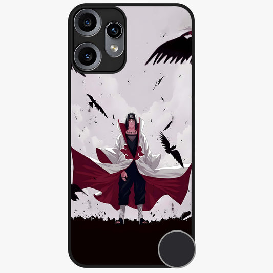 Crimson Crow Ascension Glass Case showing flat back view with mystical crow artwork and glossy glass finish.