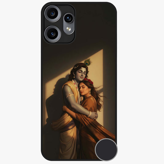 Divine Eternal Love Glass Case showing flat back view with spiritual love themed artwork and glossy glass finish.