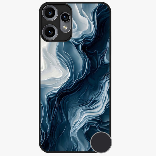 Ethereal Paper Marble Glass Case showing flat back view with soft marble paper texture artwork and glossy glass finish.