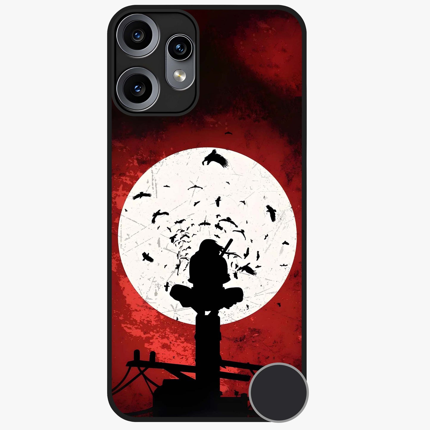 Itachi Limited Edition Naruto Anime Glass Case showing flat back view with iconic anime character artwork and glossy glass finish.