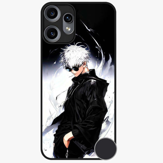 Limitless Shadow King Glass Case showing flat back view with powerful shadow warrior artwork and glossy glass finish.