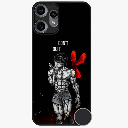 Rise Beyond Limits Glass Case showing flat back view with motivational typography artwork and glossy glass finish.