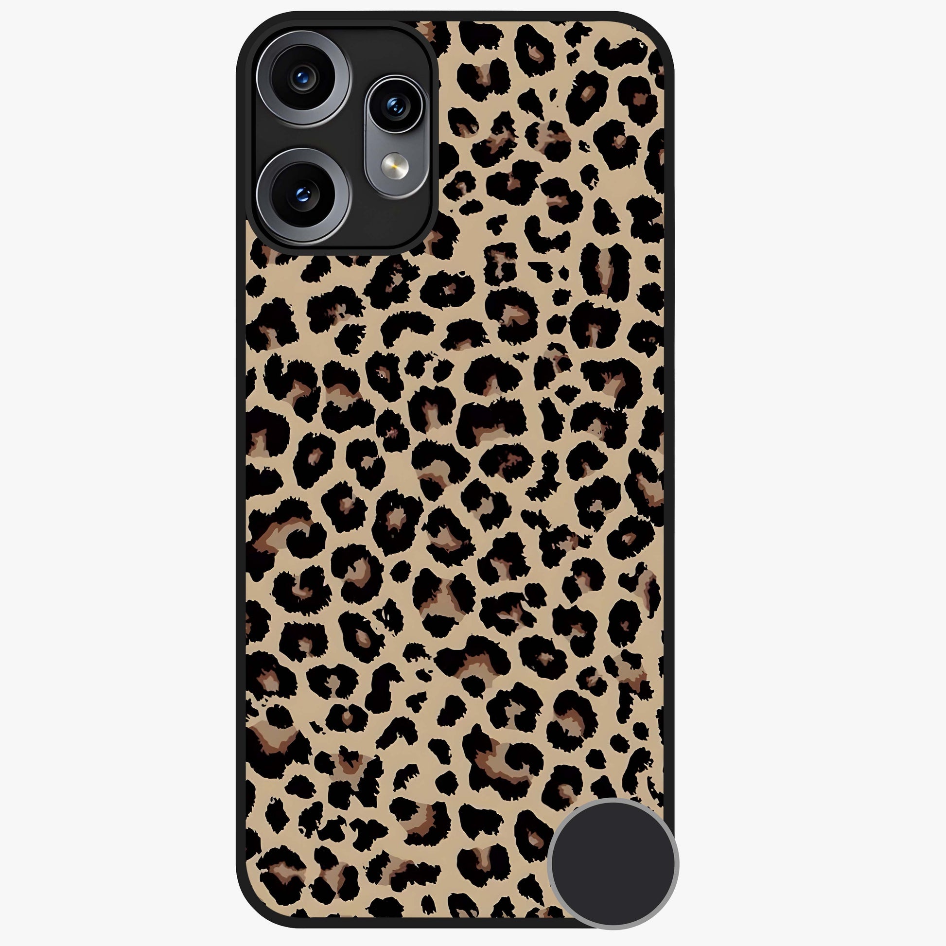 Savage Chic Pattern Glass Case showing flat back view with stylish patterned artwork and glossy glass finish.