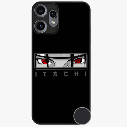 Scarlet Gaze Dominance Glass Case showing flat back view with striking red themed artwork and glossy glass finish.