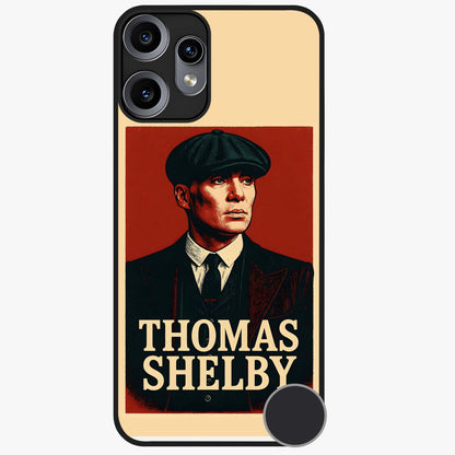 Vintage Mafia Authority Glass Case showing flat back view with bold vintage mafia inspired artwork and glossy glass finish.