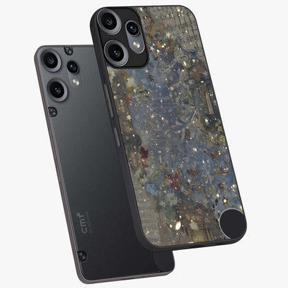 Aesthetic Astrolophia Glass Case displayed in angled mockup highlighting artistic aesthetic elements and smooth glass surface.