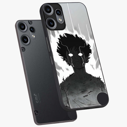 Awakened Inner Rage Glass Case displayed in angled mockup highlighting powerful graphic design and bold artistic theme.