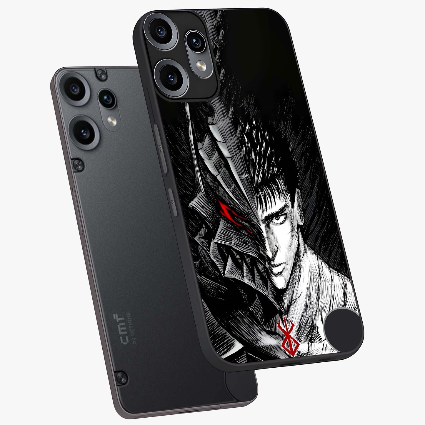 Berserker Blood Oath Glass Case displayed in angled mockup highlighting dark fantasy graphic design and powerful theme.