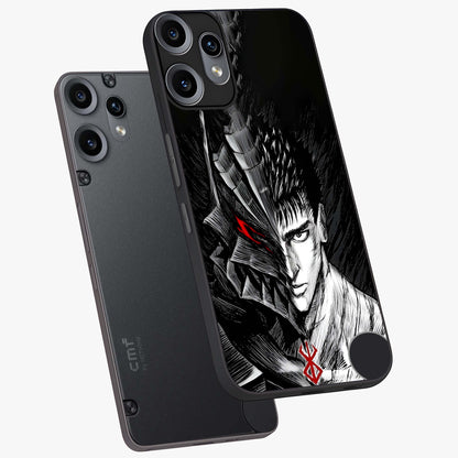 Berserker Blood Oath Glass Case displayed in angled mockup highlighting dark fantasy graphic design and powerful theme.