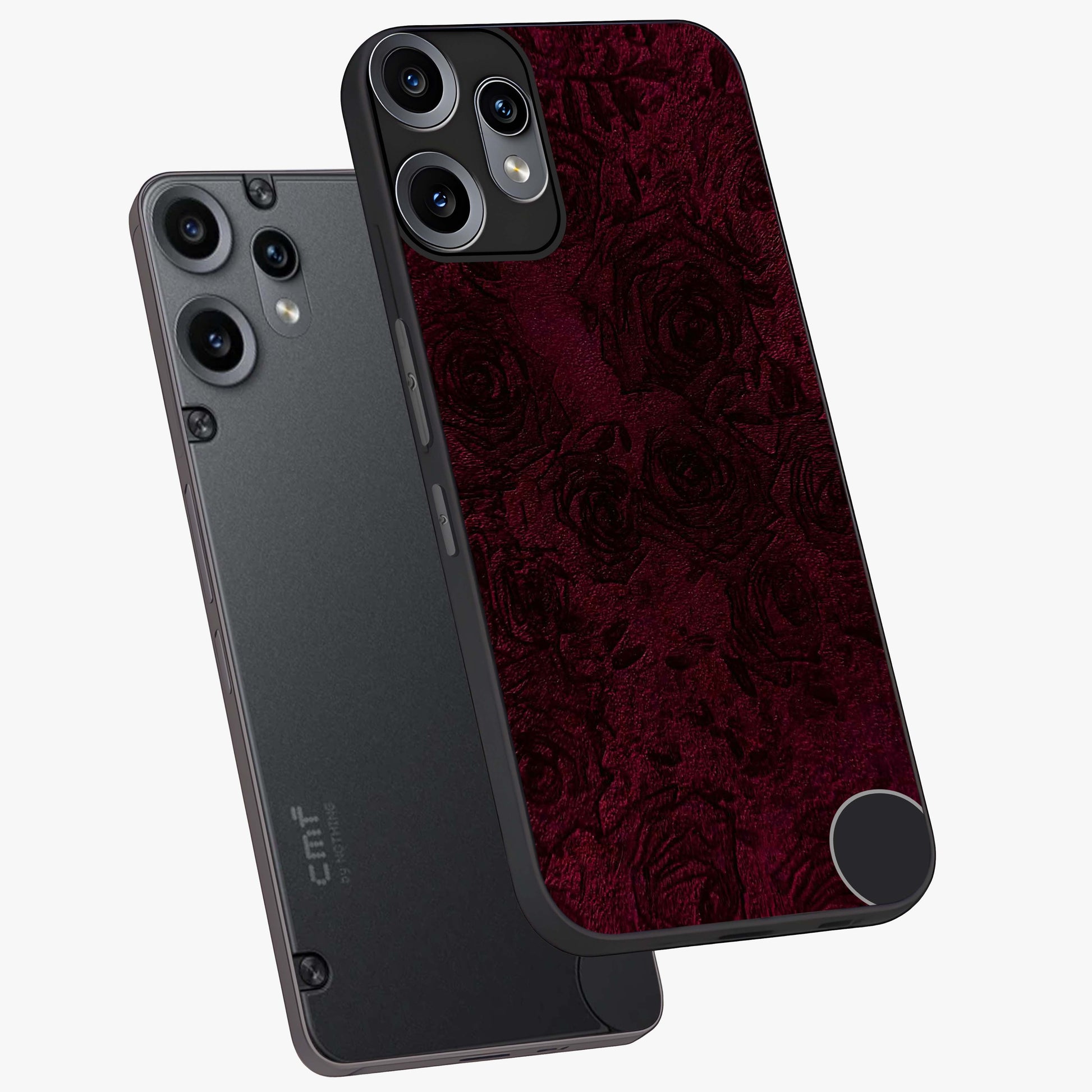 Crimson Fade Flow Glass Case displayed in angled mockup highlighting smooth gradient design with modern aesthetic style.