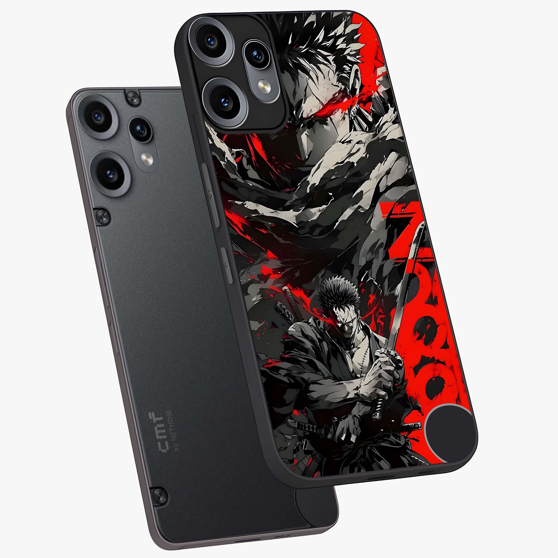 Demon Sword Resolve Glass Case displayed in angled mockup highlighting powerful demon sword illustration with dark fantasy aesthetic.