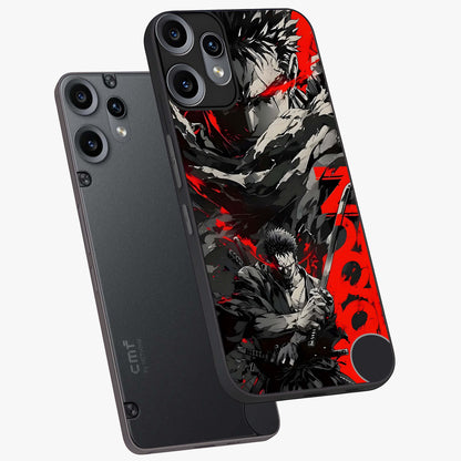Demon Sword Resolve Glass Case displayed in angled mockup highlighting powerful demon sword illustration with dark fantasy aesthetic.