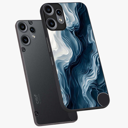 Ethereal Paper Marble Glass Case displayed in angled mockup highlighting elegant marble pattern with modern aesthetic style.