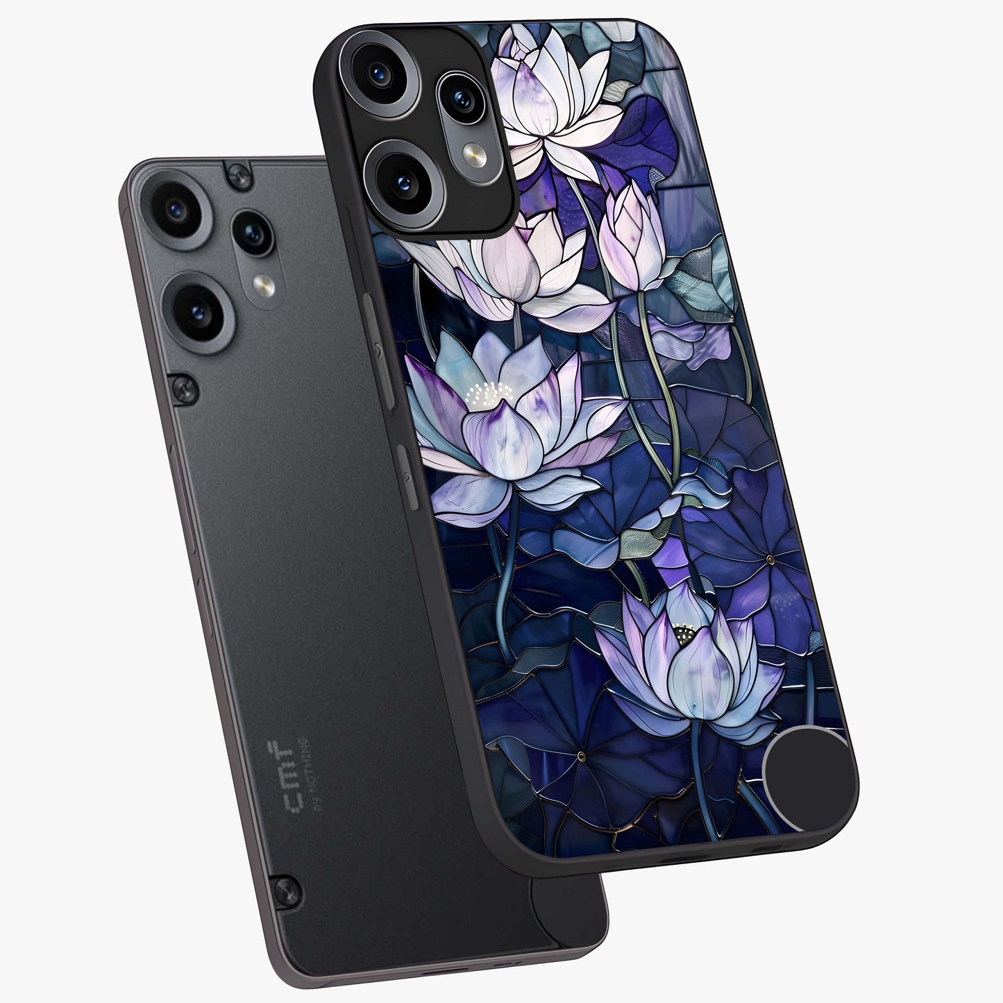 Gloss Petal Rush Glass Case displayed in angled mockup highlighting vibrant petal design with elegant floral aesthetic.