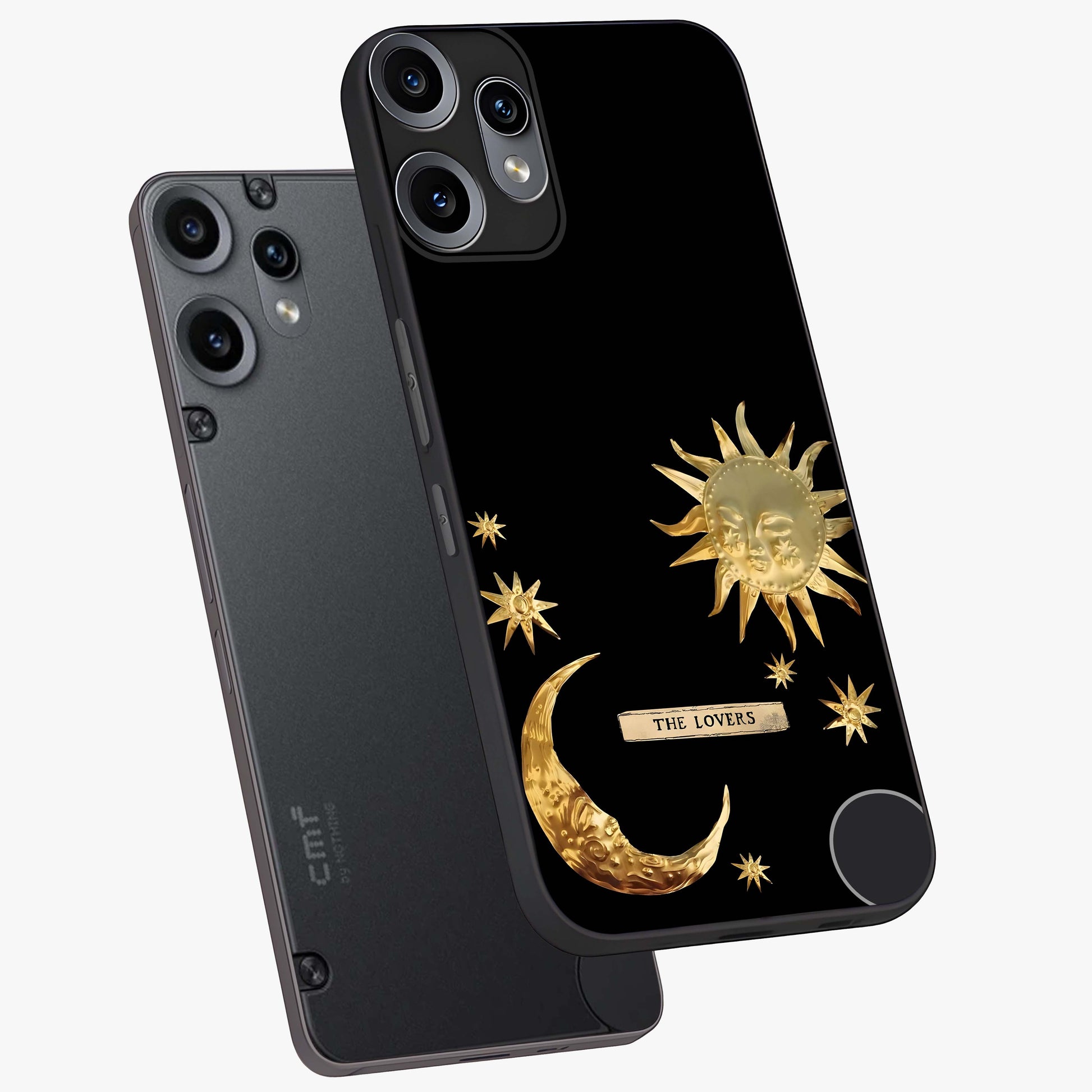 Gold Sun Blush Glass Case displayed in angled mockup highlighting radiant sun design with warm golden aesthetic.