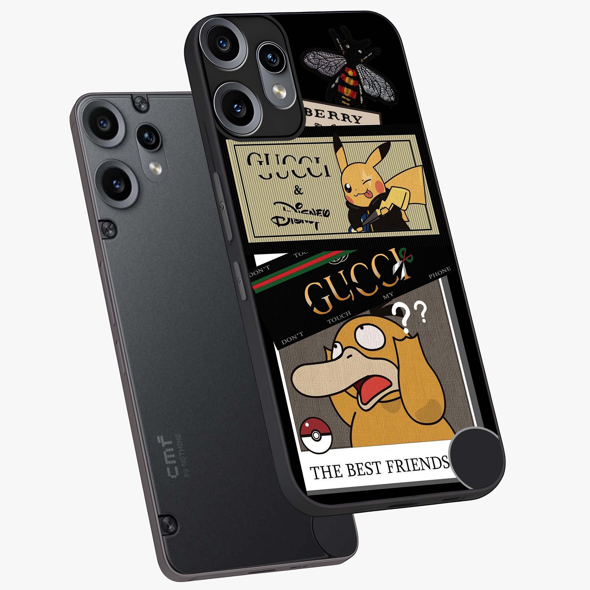 Gucci Play Mashup Glass Case displayed in angled mockup highlighting stylish fashion mashup design with bold aesthetic.