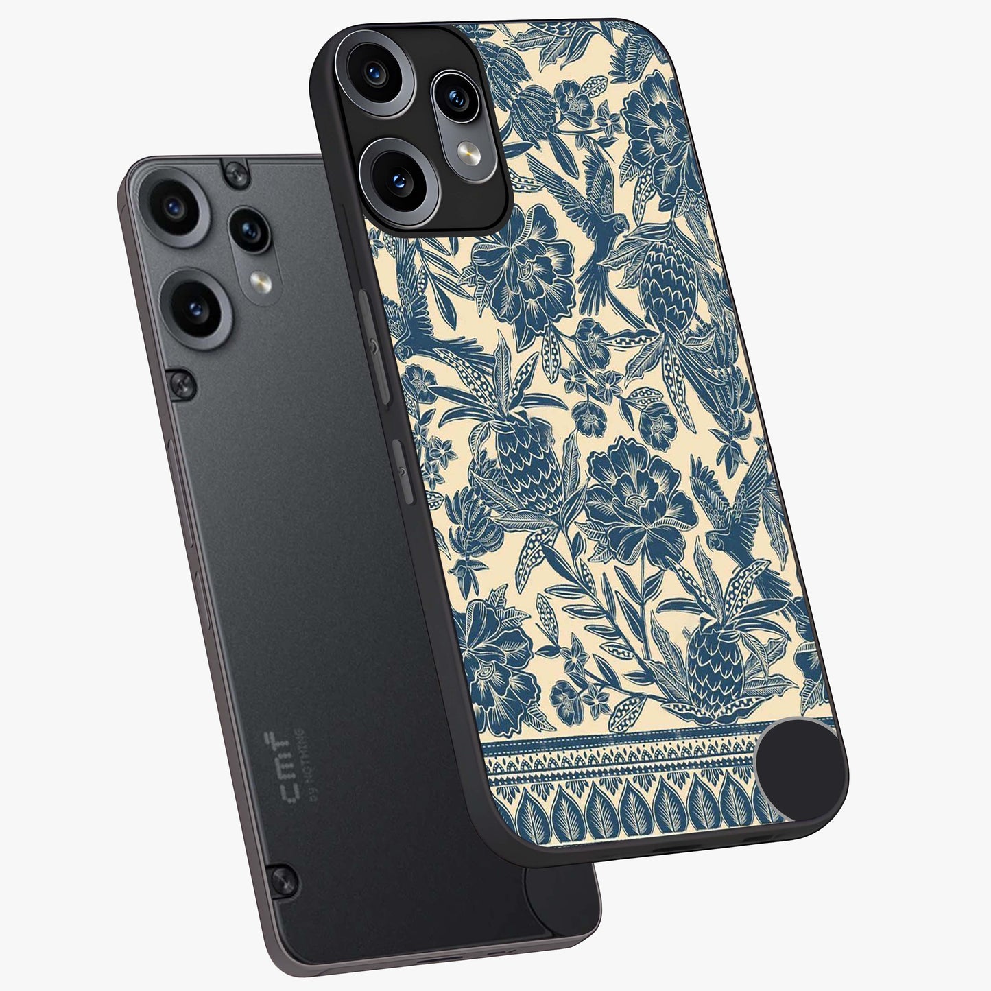 Heirloom Wild Bloom Glass Case displayed in angled mockup highlighting botanical bloom design with classic aesthetic style.