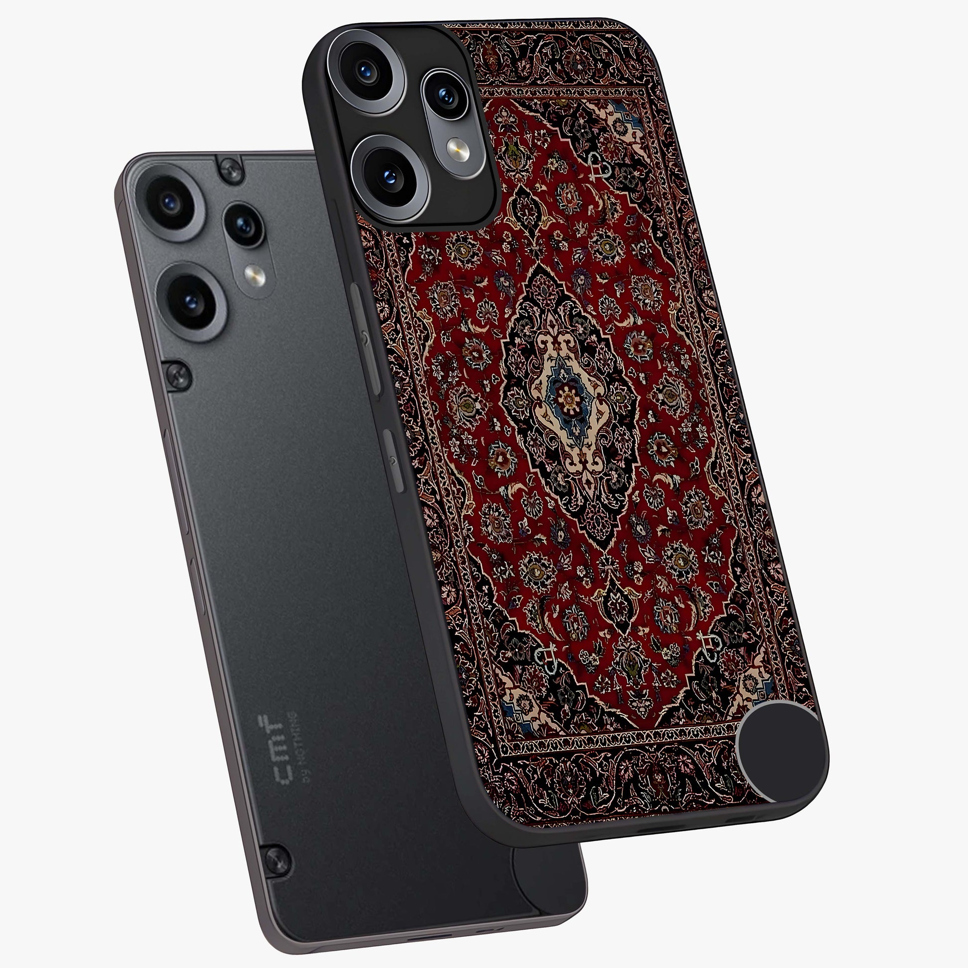 Heritage Carpet Royale Glass Case displayed in angled mockup highlighting intricate royal carpet design with heritage aesthetic.