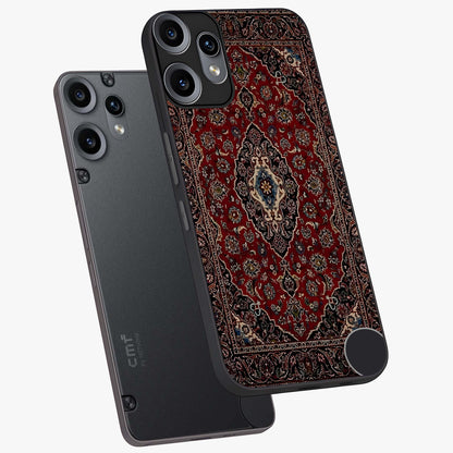 Heritage Carpet Royale Glass Case displayed in angled mockup highlighting intricate royal carpet design with heritage aesthetic.