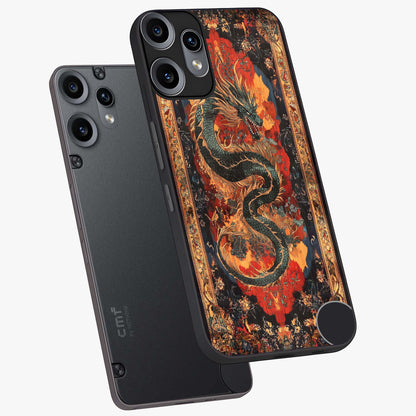 Inferno Dragon Soul Glass Case displayed in angled mockup highlighting powerful dragon illustration with inferno aesthetic.