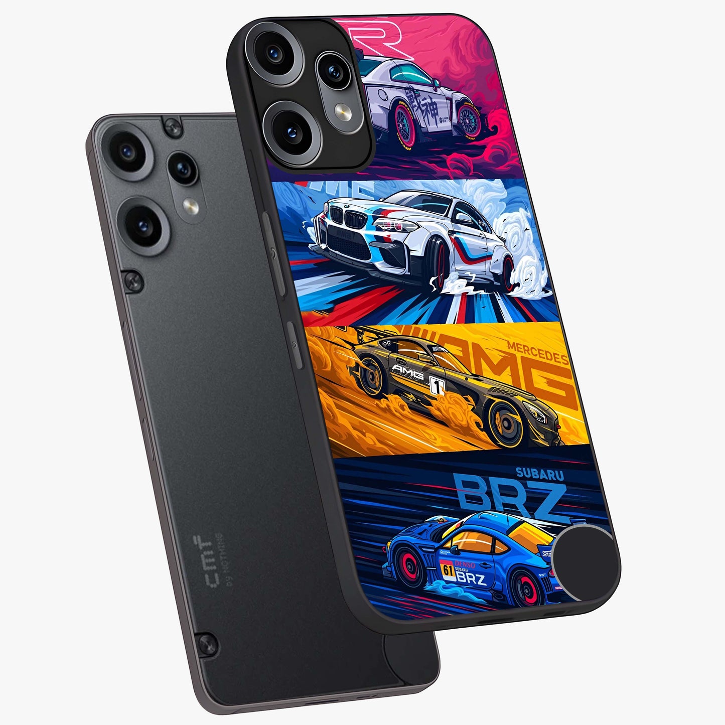 JDM Sports Car Glass Case displayed in angled mockup highlighting sleek Japanese racing car design with automotive aesthetic.