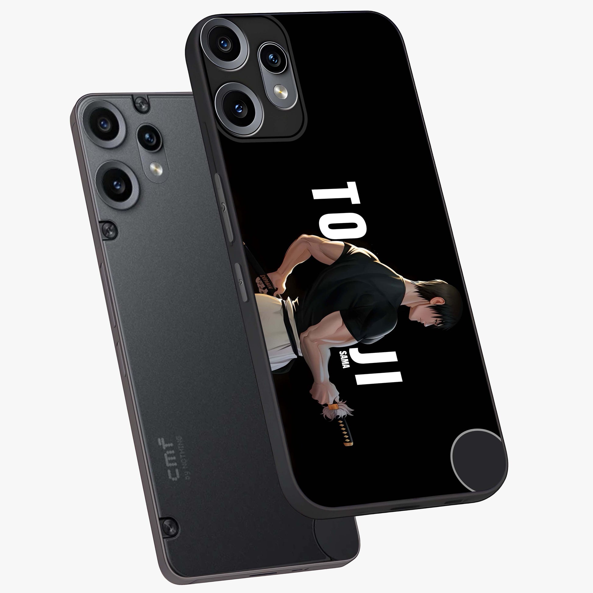 Midnight Blade Resolve Glass Case displayed in angled mockup highlighting powerful blade illustration with dramatic dark aesthetic.