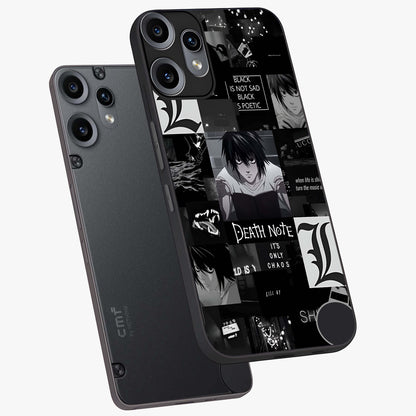Midnight Chaos Mind Glass Case displayed in angled mockup highlighting chaotic artistic design with dramatic midnight aesthetic.