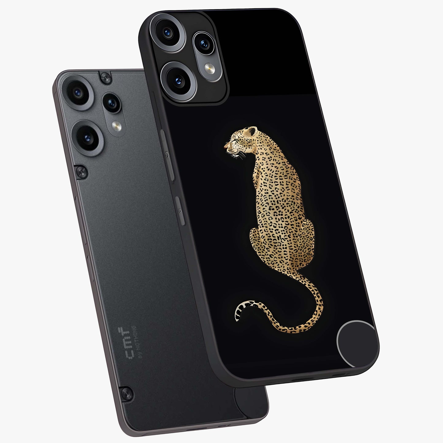 Regal Leopard Glass Case displayed in angled mockup highlighting powerful animal illustration with stylish wild aesthetic.