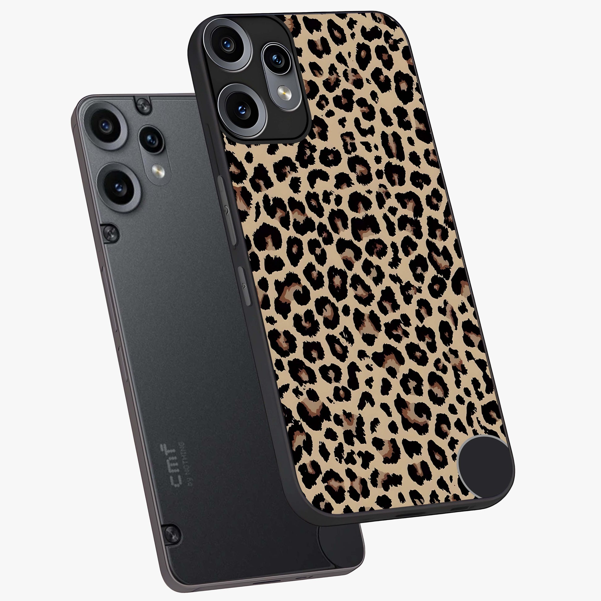 Savage Chic Pattern Glass Case displayed in angled mockup highlighting bold fashion inspired design with chic aesthetic.