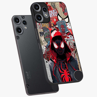 Spider Collage Street Glass Case displayed in angled mockup highlighting dynamic street style collage design with comic aesthetic.