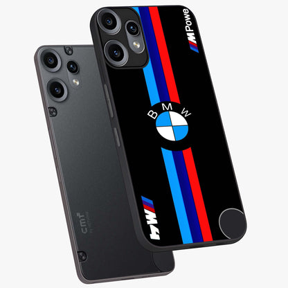 Turbo BMW Beast Glass Case displayed in angled mockup highlighting sleek racing car design with bold automotive aesthetic.