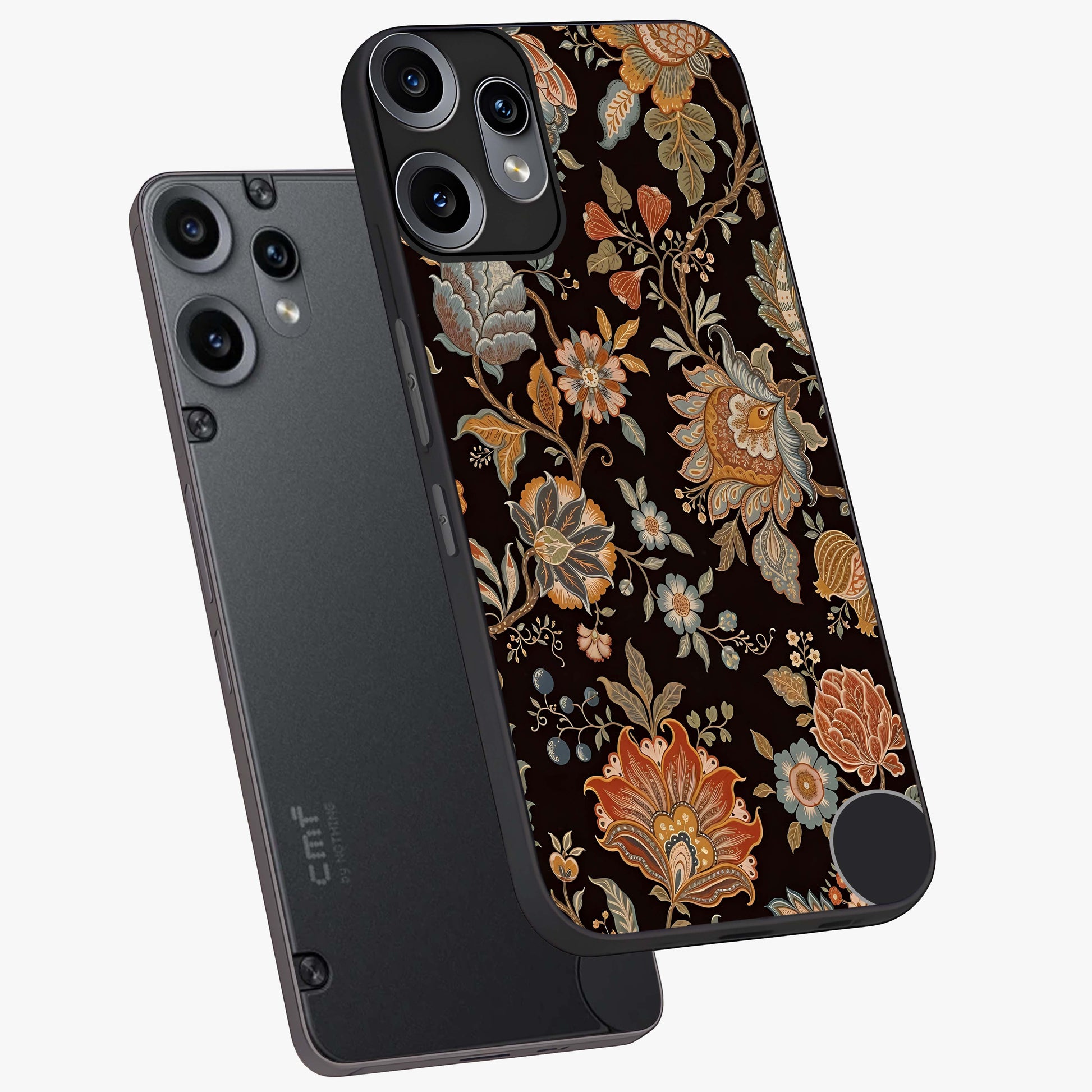 Vintage Floral Dream Glass Case displayed in angled mockup highlighting elegant vintage flower design with soft aesthetic style.