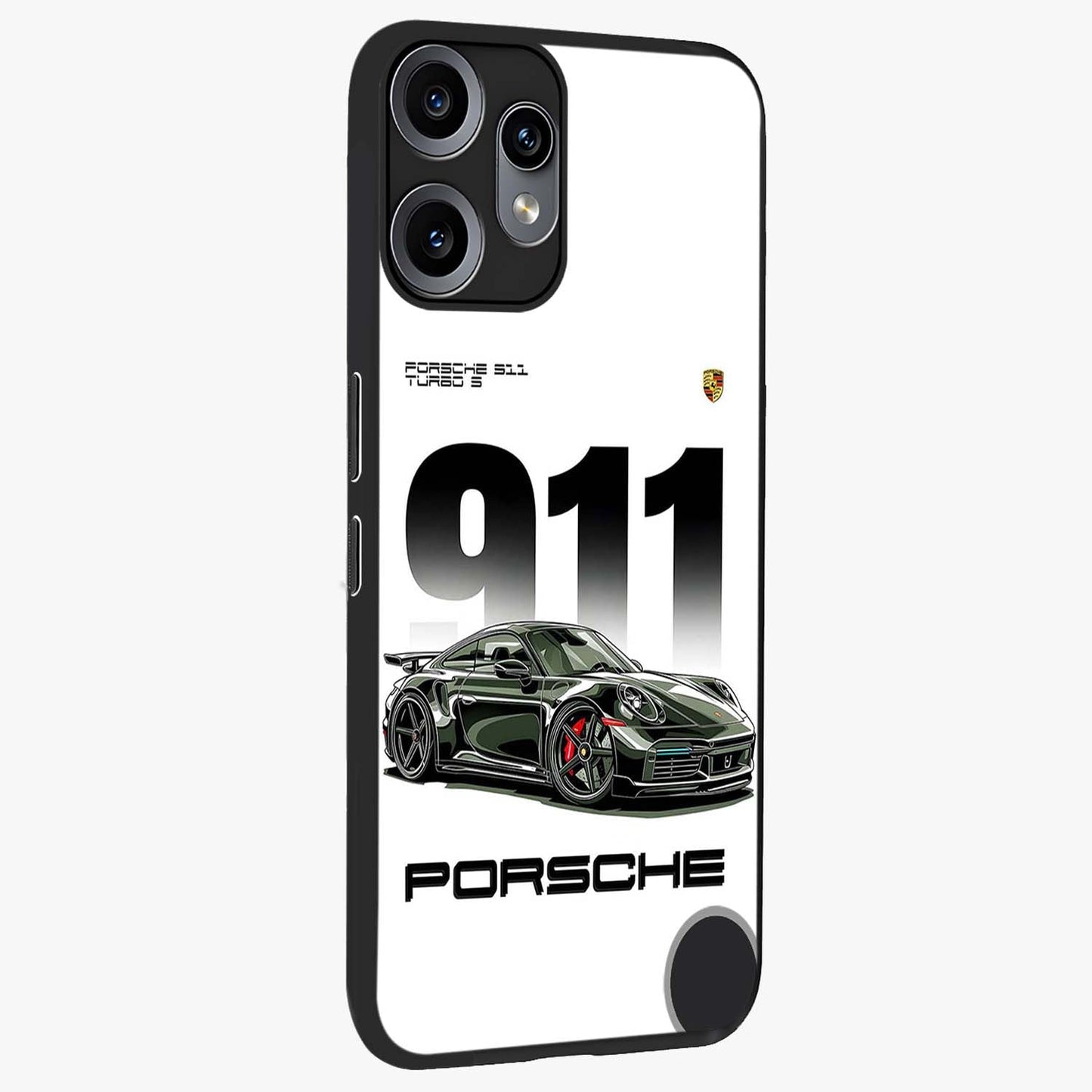 911 Turbo Dominance Glass Case upright perspective showcasing powerful racing design and modern automotive aesthetic.