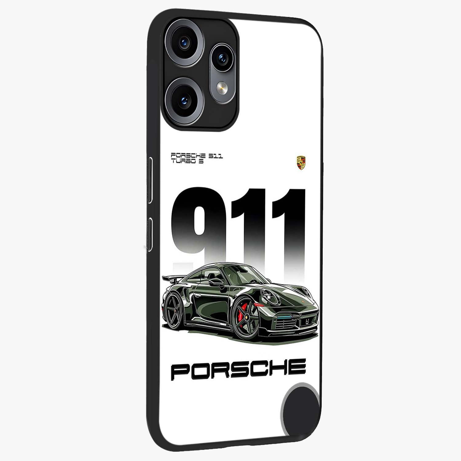 911 Turbo Dominance Glass Case upright perspective showcasing powerful racing design and modern automotive aesthetic.