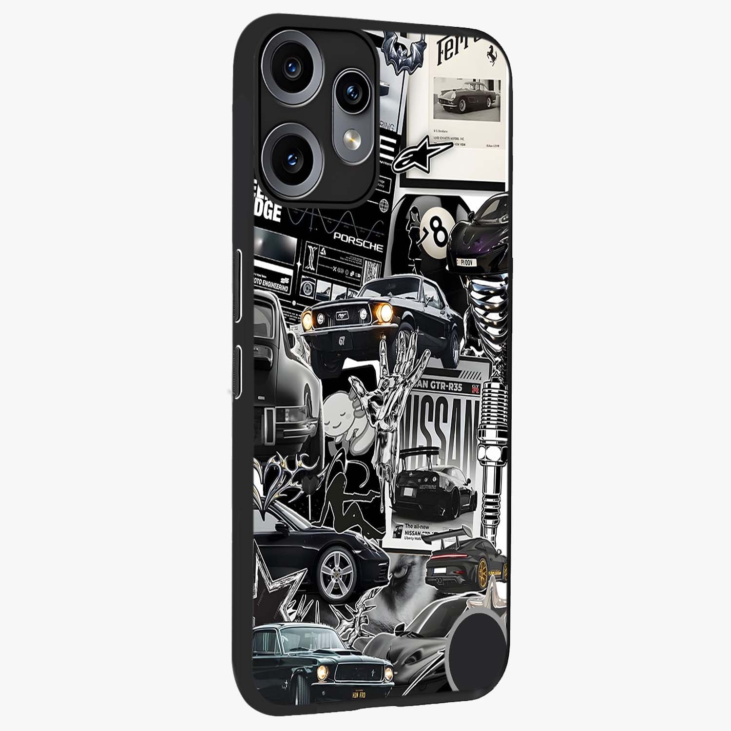 Aesthetic Dark Love Glass Case upright view showcasing dramatic romantic artwork with modern aesthetic style.