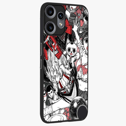 Crimson Chaos Panel Glass Case upright view showcasing intense crimson artwork with dramatic aesthetic style.