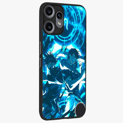 Cursed Energy Clash Glass Case upright view showcasing dramatic clash artwork with bold supernatural theme.