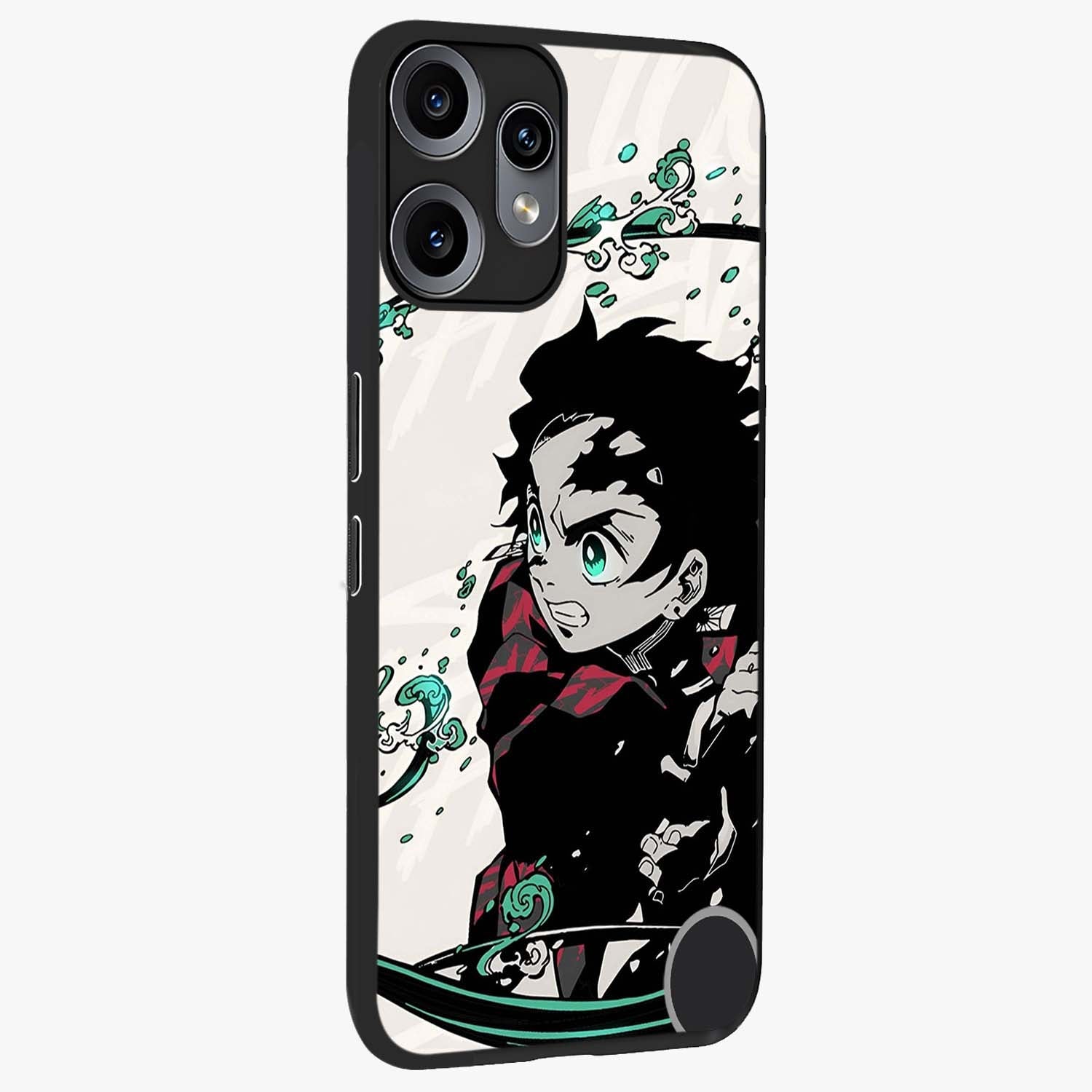 Demon Slayer Glass Case upright view showcasing powerful anime artwork with intense warrior theme.