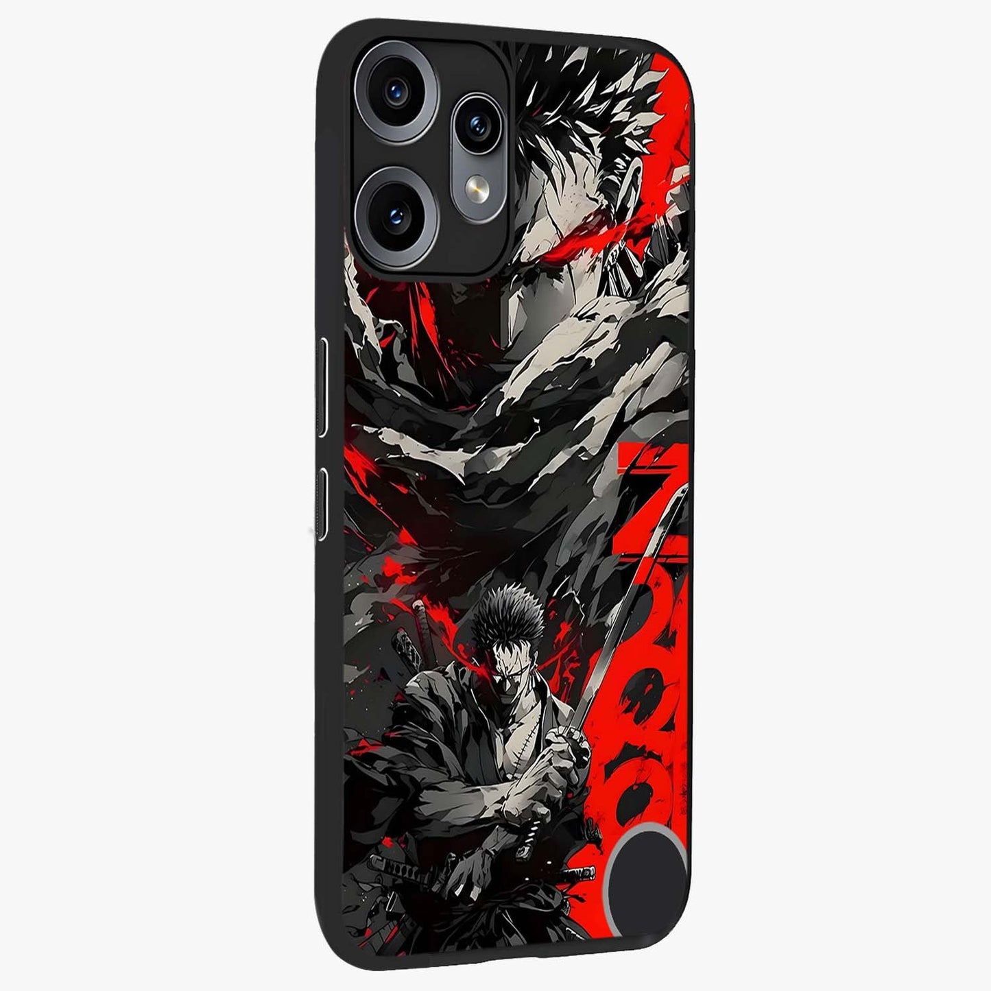 Demon Sword Resolve Glass Case upright view showcasing dramatic warrior artwork with intense battle theme.