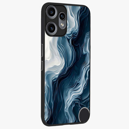Ethereal Paper Marble Glass Case upright view showcasing smooth marble artwork with refined minimalist theme.