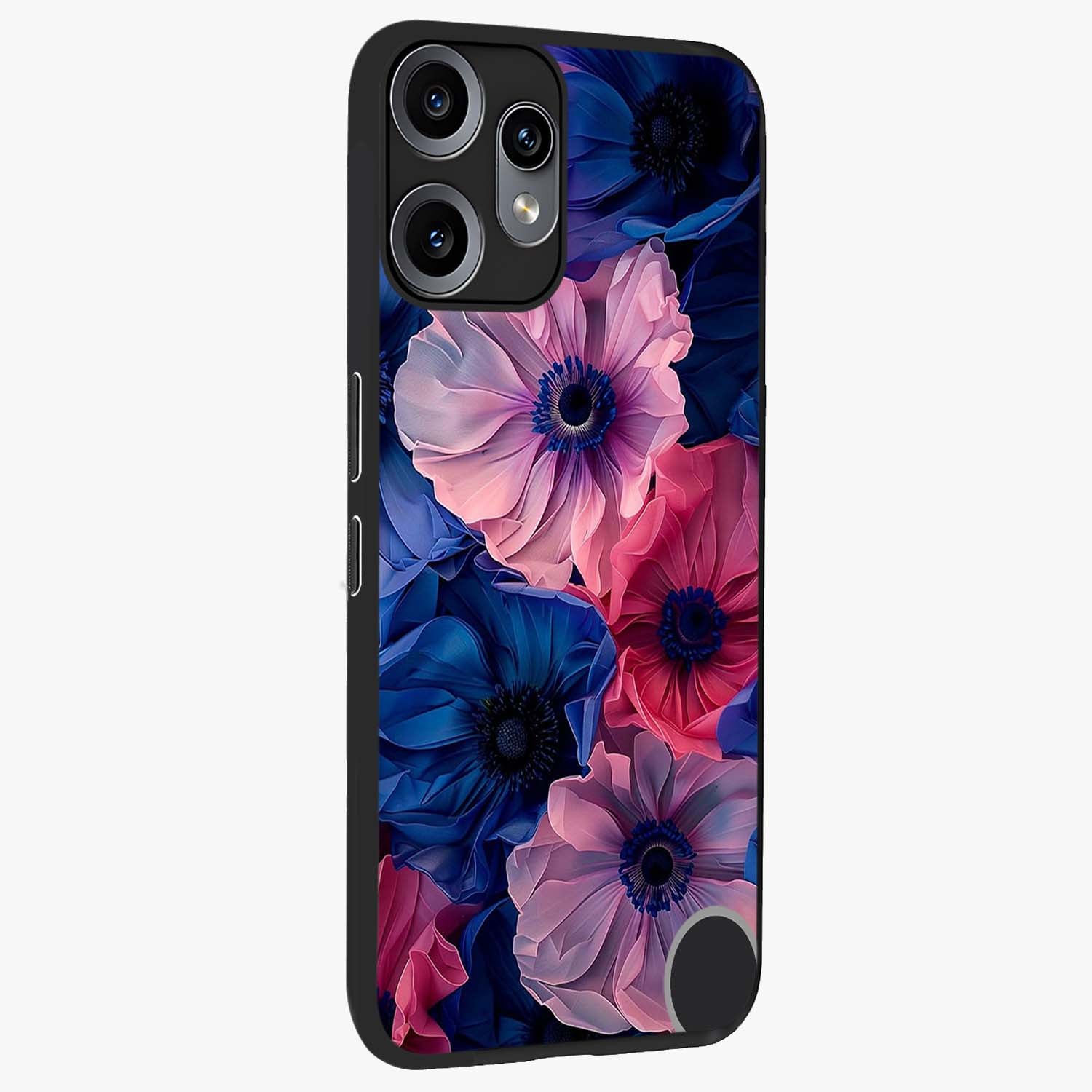 Flower Paper Art Pattern Glass Case upright view showcasing decorative paper floral artwork with creative craft style.