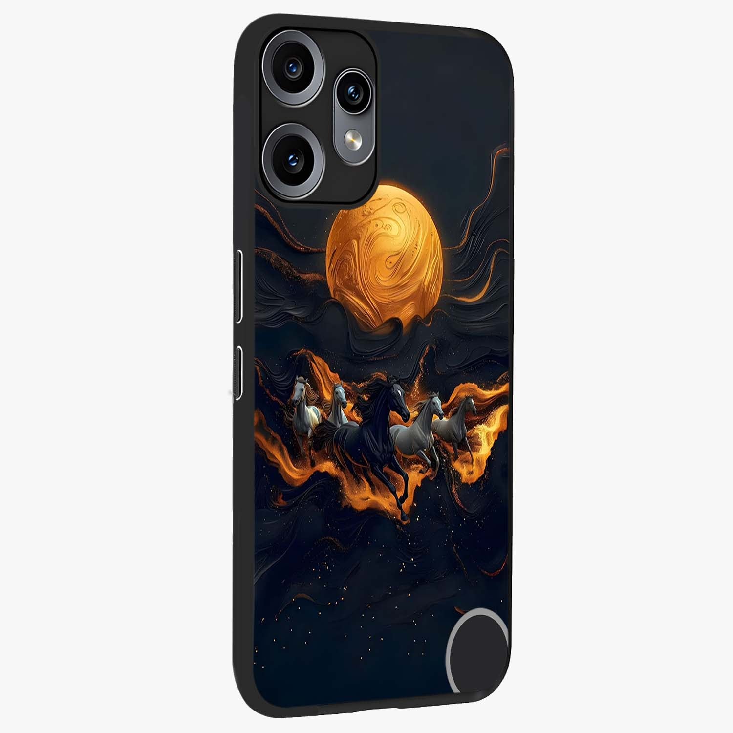 Golden Royal Heritage Glass Case upright view showcasing elegant royal artwork with classic heritage theme.