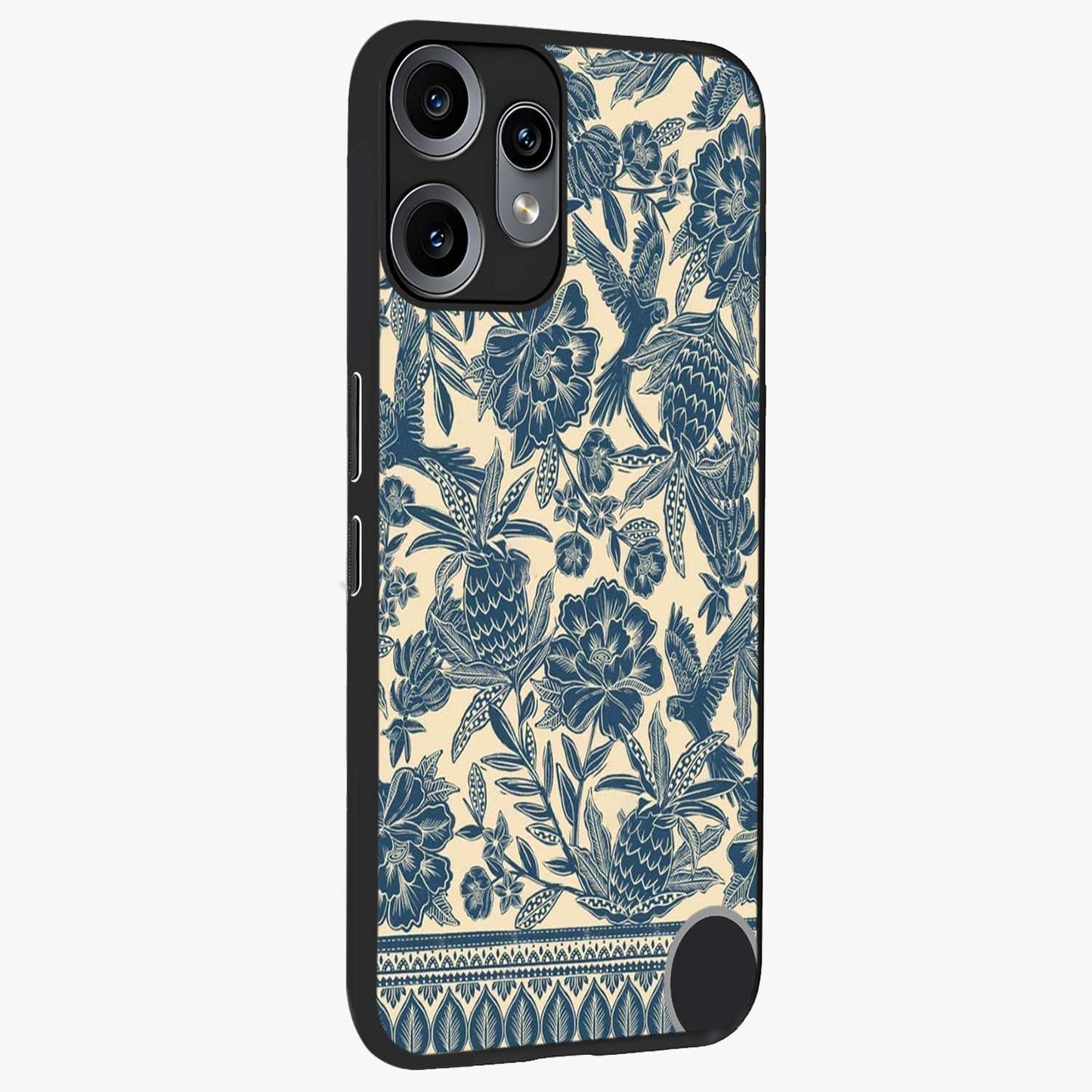 Heirloom Wild Bloom Glass Case upright view showcasing delicate wildflower artwork with timeless floral theme.
