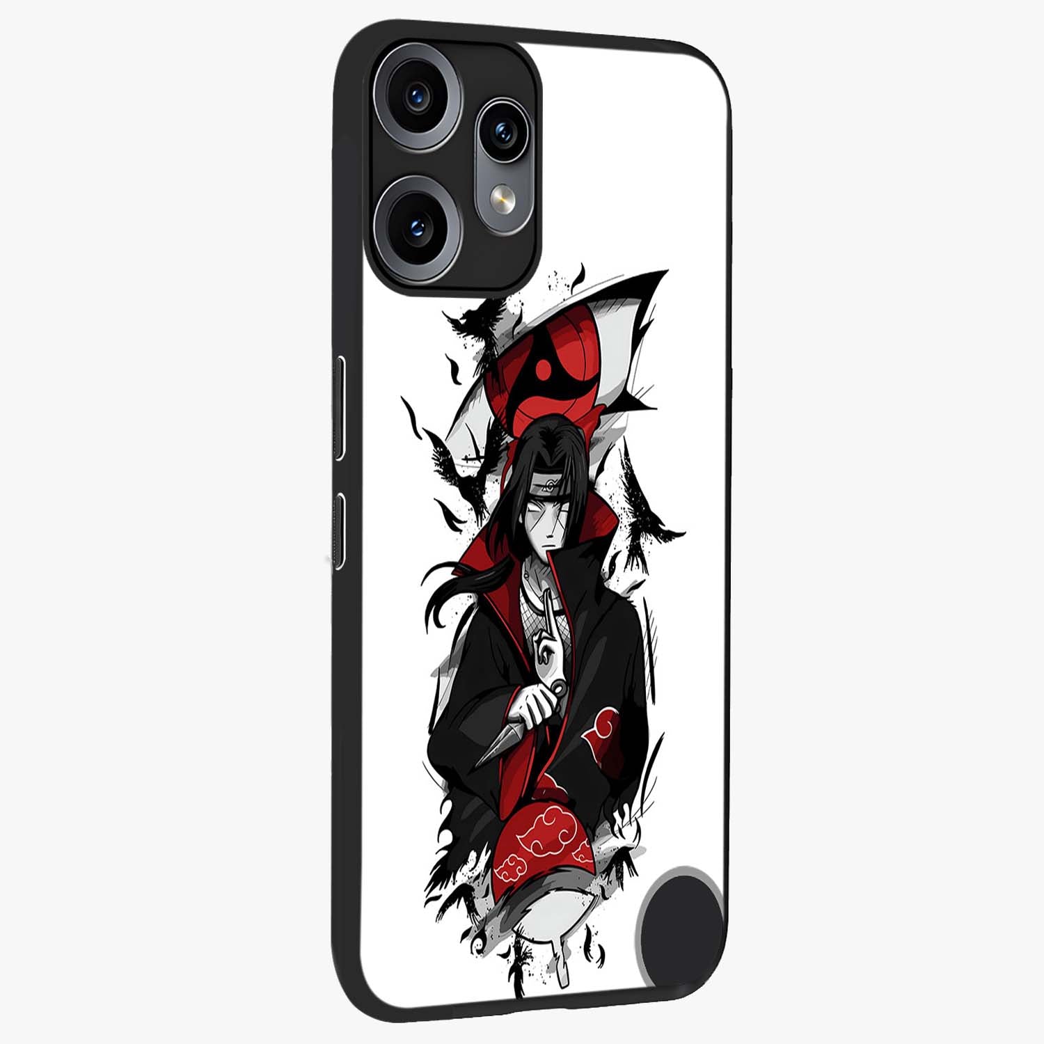 Itachi Limited Edition Naruto Anime Glass Case upright view showcasing intense anime artwork with powerful character theme.