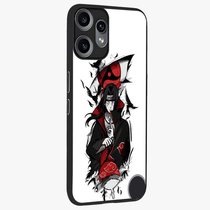 Itachi Limited Edition Naruto Anime Glass Case upright view showcasing intense anime artwork with powerful character theme.