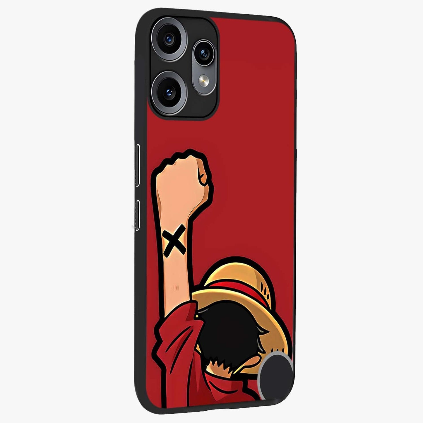 Luffy X Spirit Glass Case upright view showcasing striking anime artwork with adventurous character theme.