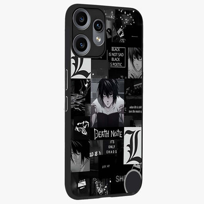 Midnight Chaos Mind Glass Case upright view showcasing expressive abstract artwork with bold dark theme.