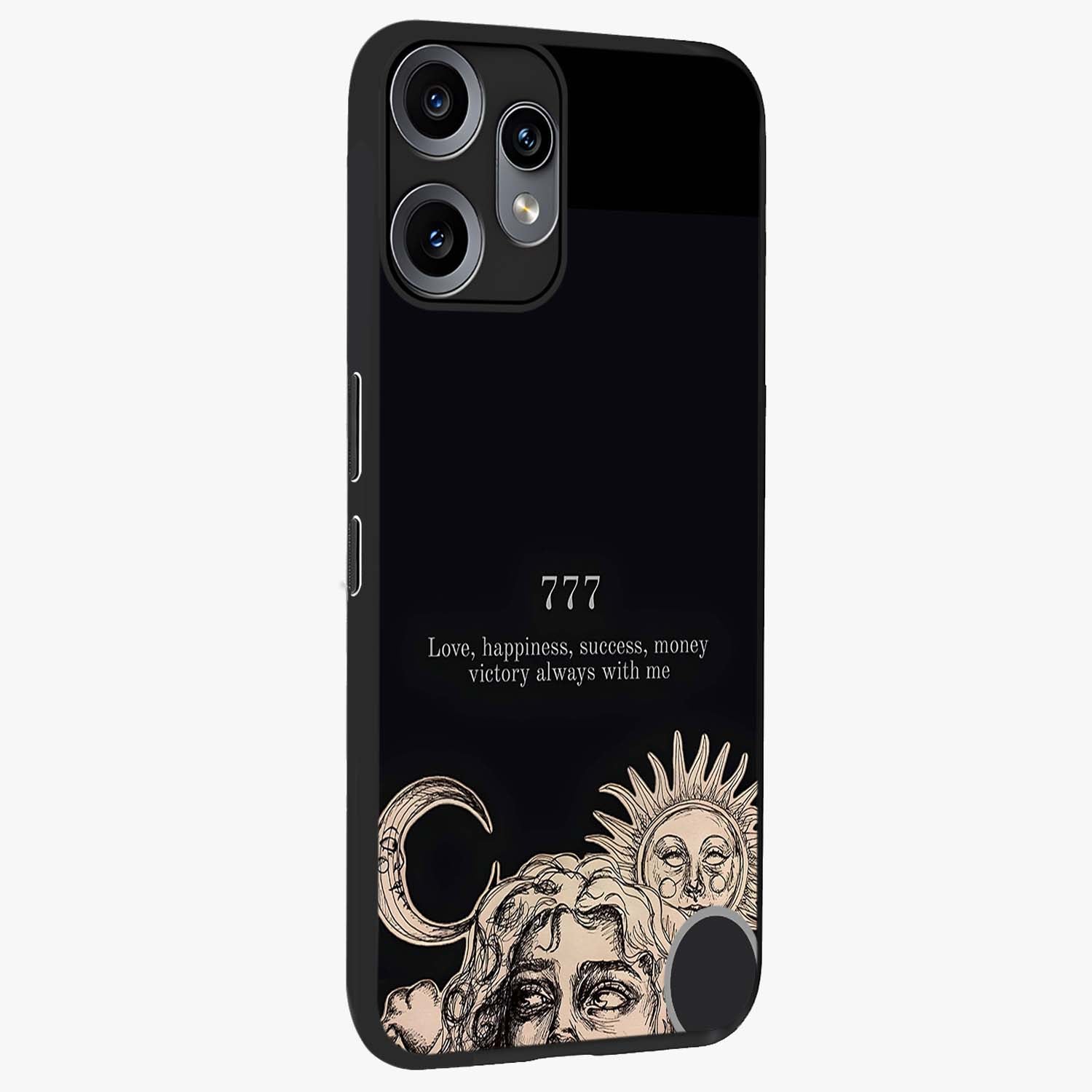 Mystic Victory Aura Glass Case upright view showcasing powerful victory themed artwork with spiritual energy vibe.